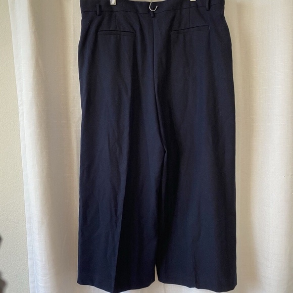 Ann Taylor Dress Pants Womens 14 Blue Wool Blend Wide Leg Trouser - Picture 8 of 14